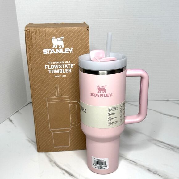 Stanley Other - Stanley Quencher H2.0 Flowstate Tumbler 40oz Pink Cup Mug with Lid & Straw NEW!